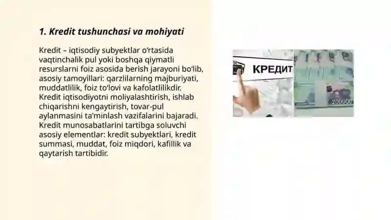 Kredit mexanizmi va uning elementlari 3