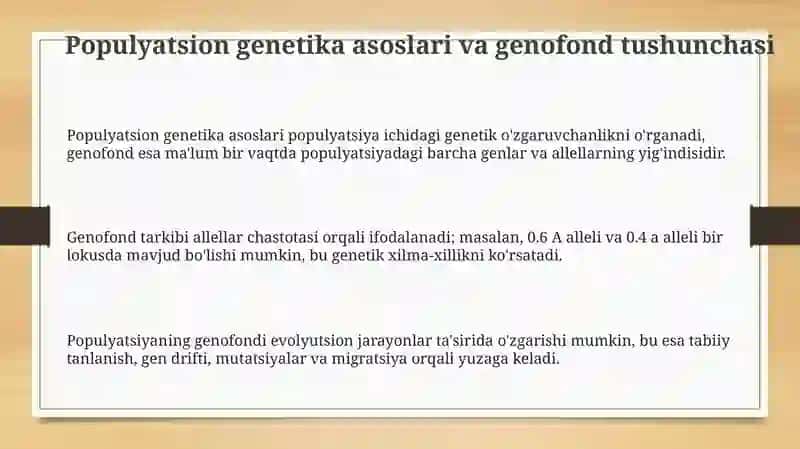 Odam genetikasining usullari: populyatsion-statistik 3