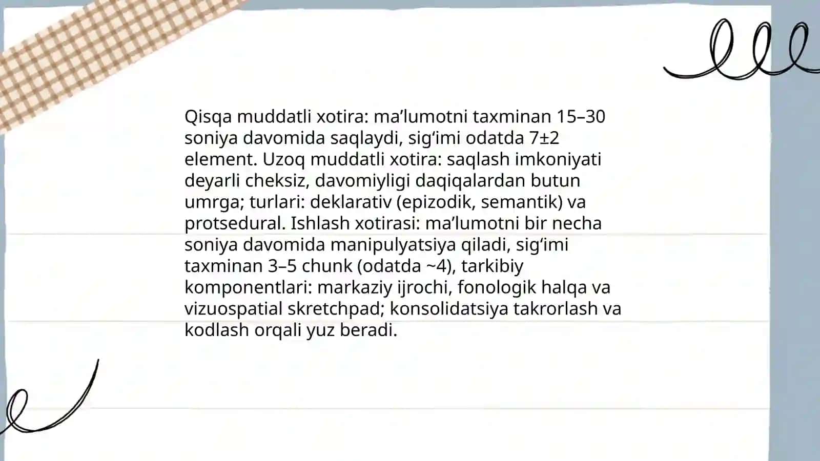 Xotira va diqqat 3