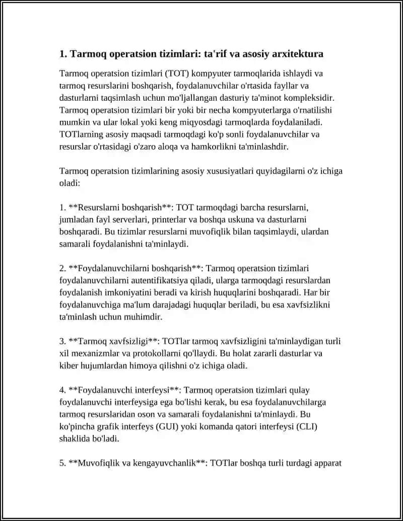 Tarmoq operatsion tizimlari 3