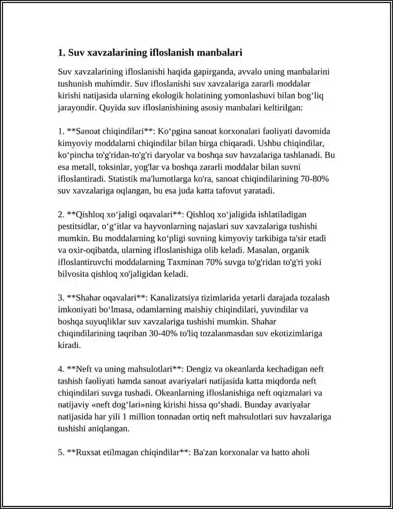 Suv xavzalarining ifloslanishi 3