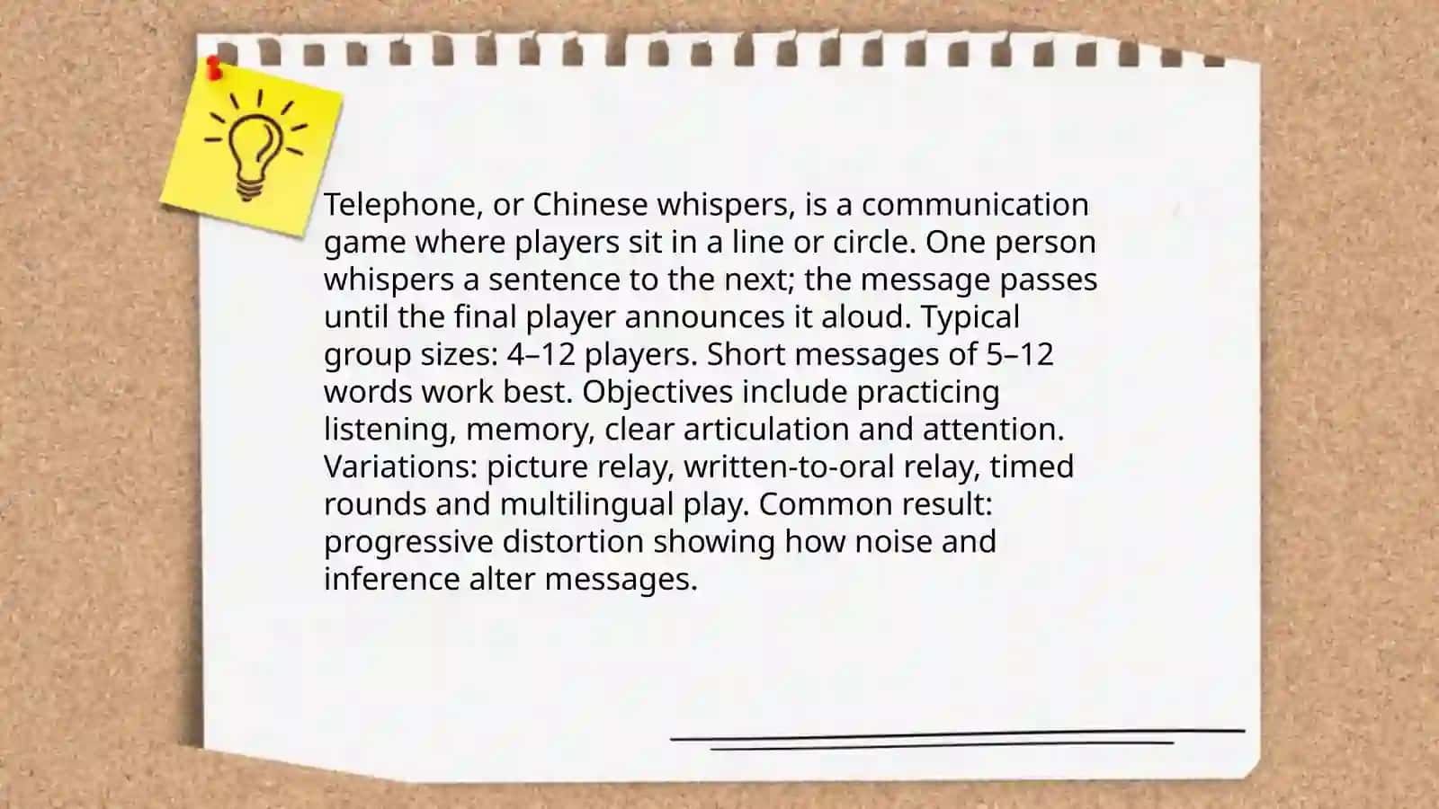 Communication games 3