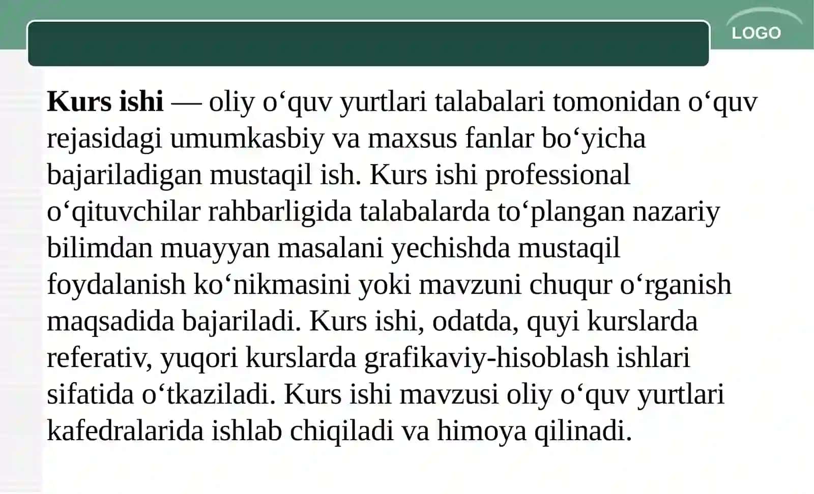 Kurs ishi, bitiruv malakaviy ishni yozish tartibi 3