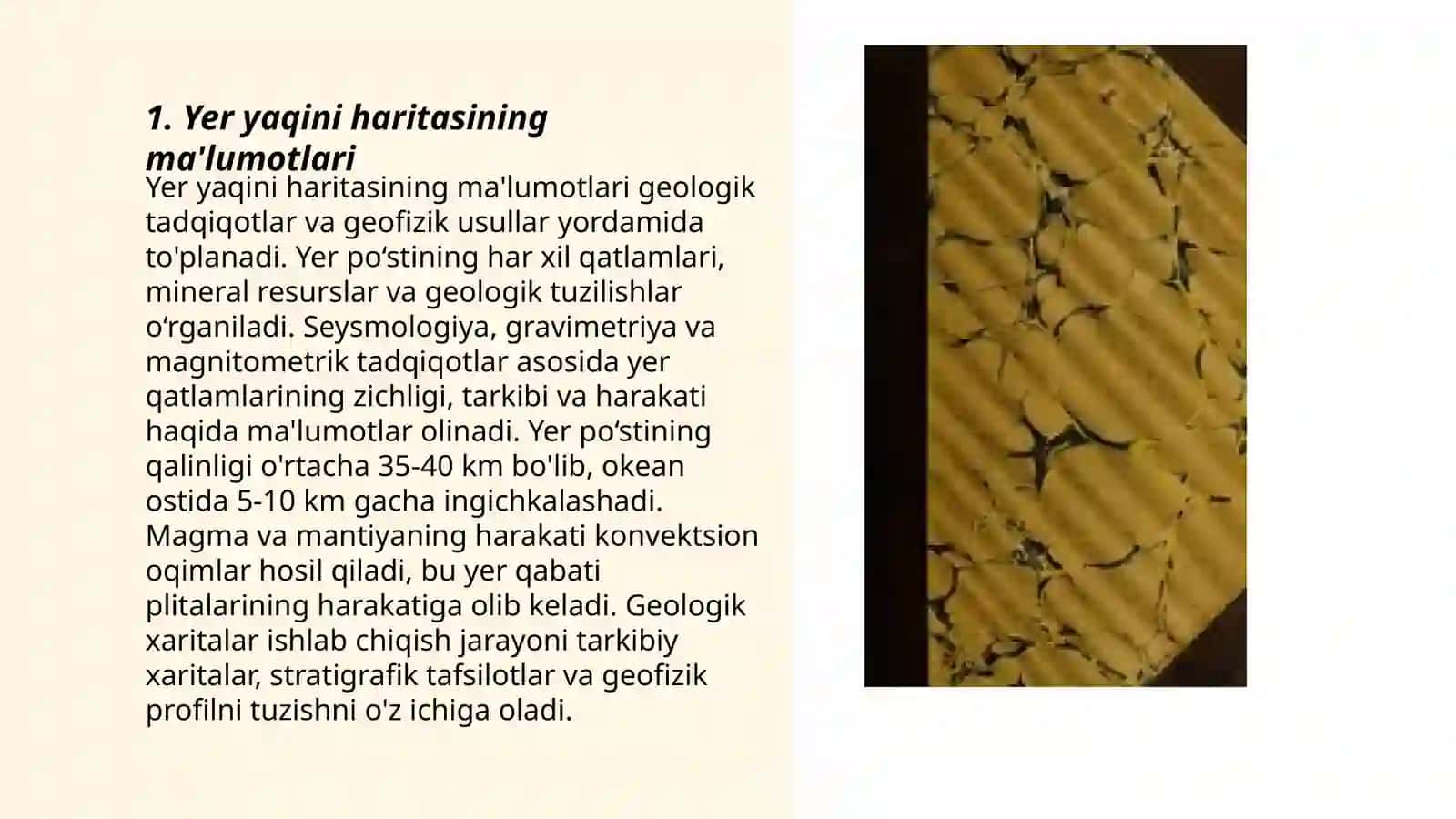 Yer yaqini haritasining ishlovi va tahlili 3