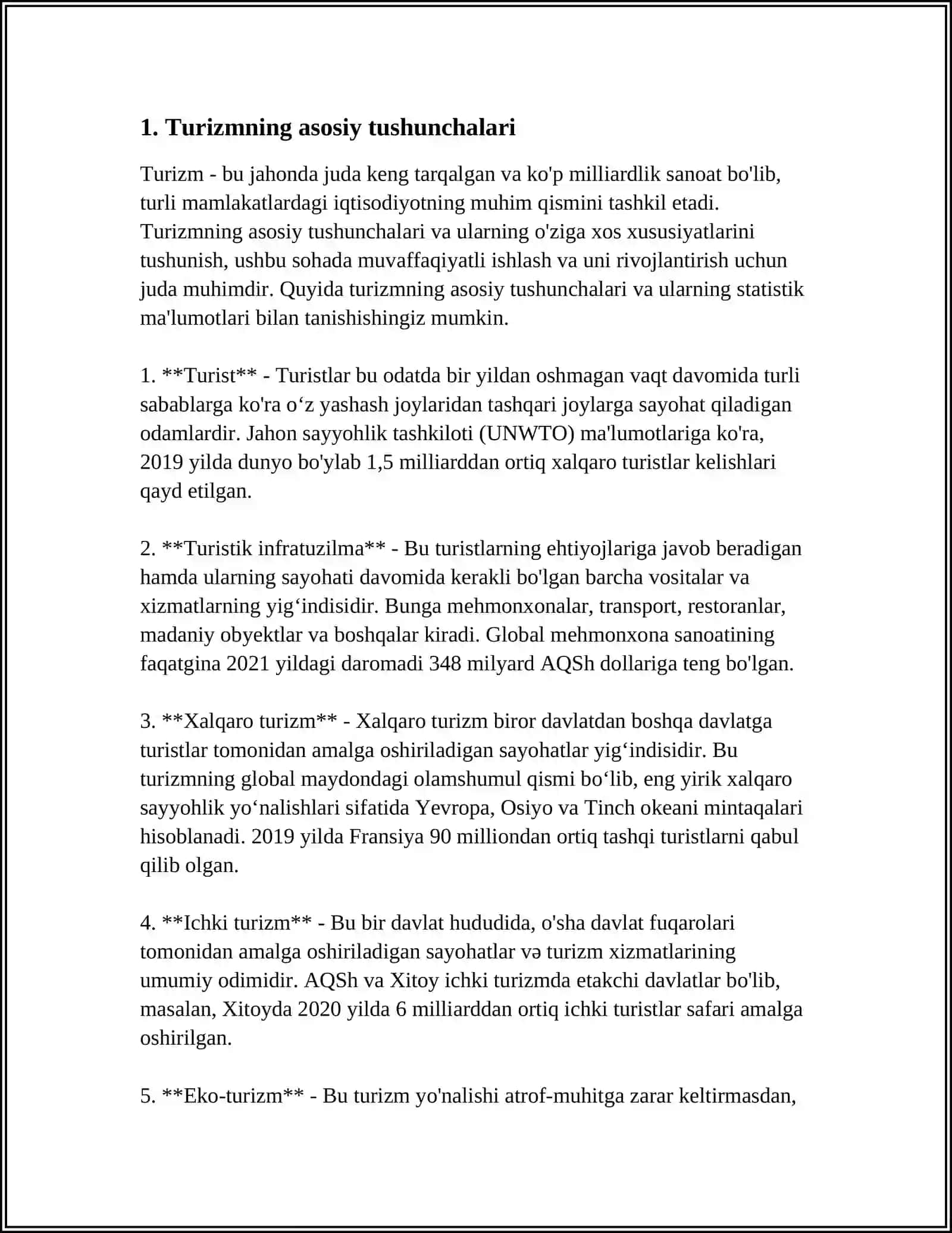 TURIZMNING ASOSIY HUSUSIYATLARI VA AMALIY AHAMYATI 3