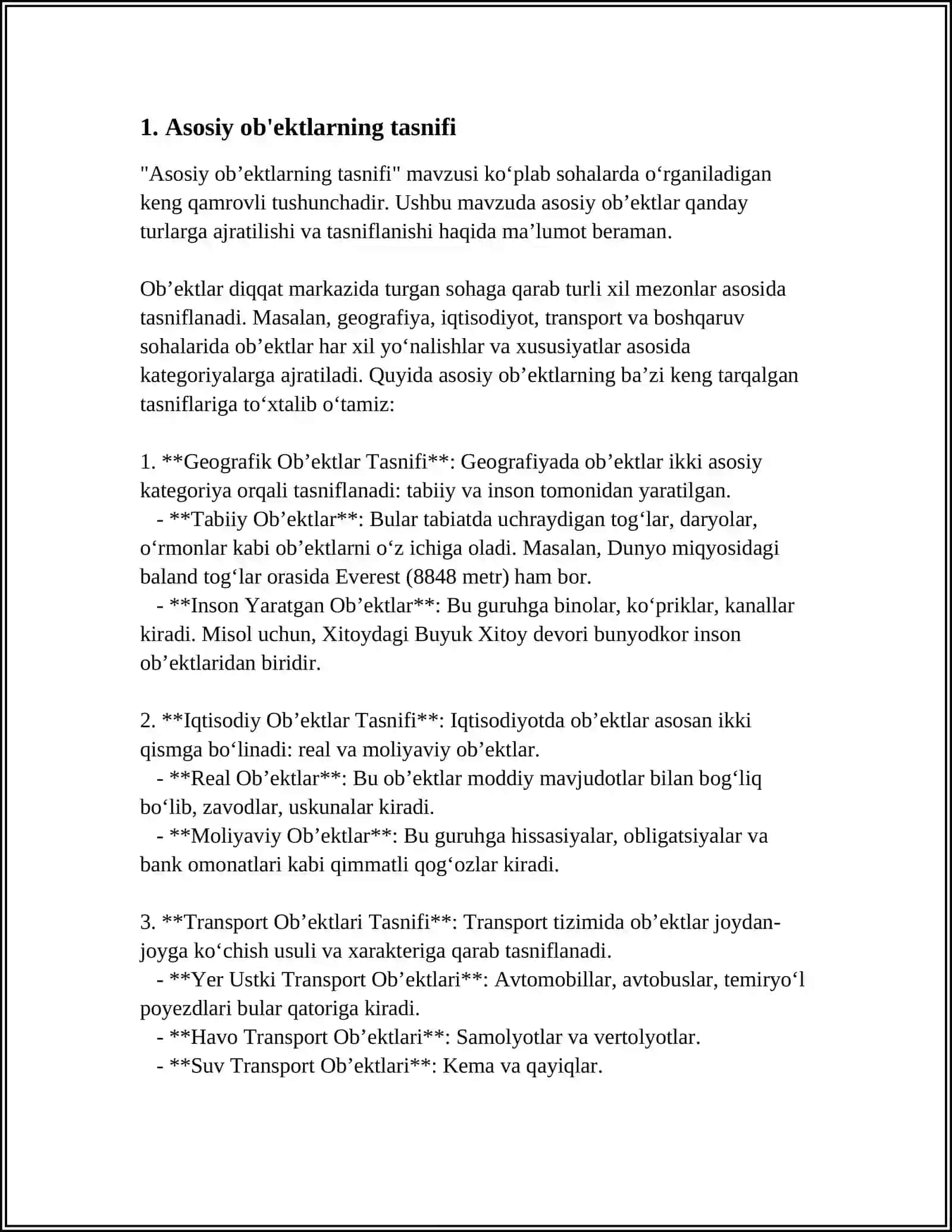 ASOSIY OB'EKTLAR VA ULARNING MAQSADI 3