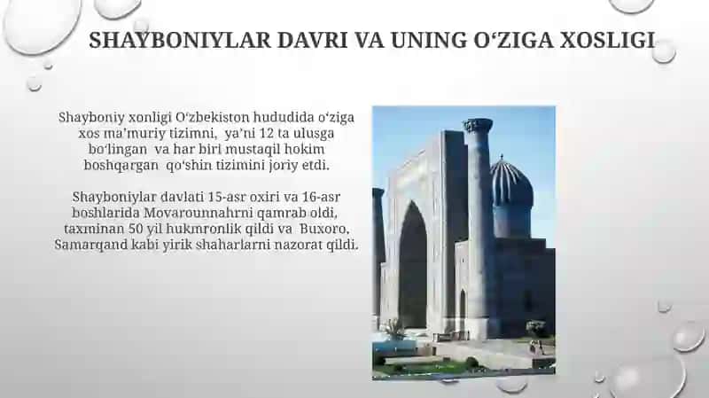 O'zbekiston hududida Oʻrta asr davri davlatchiligi tarixi 3
