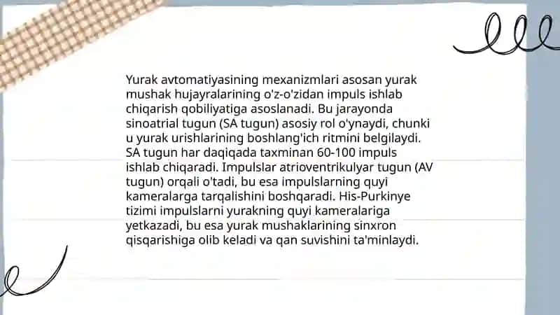 Yurak avtomatiyasining tabiati 3