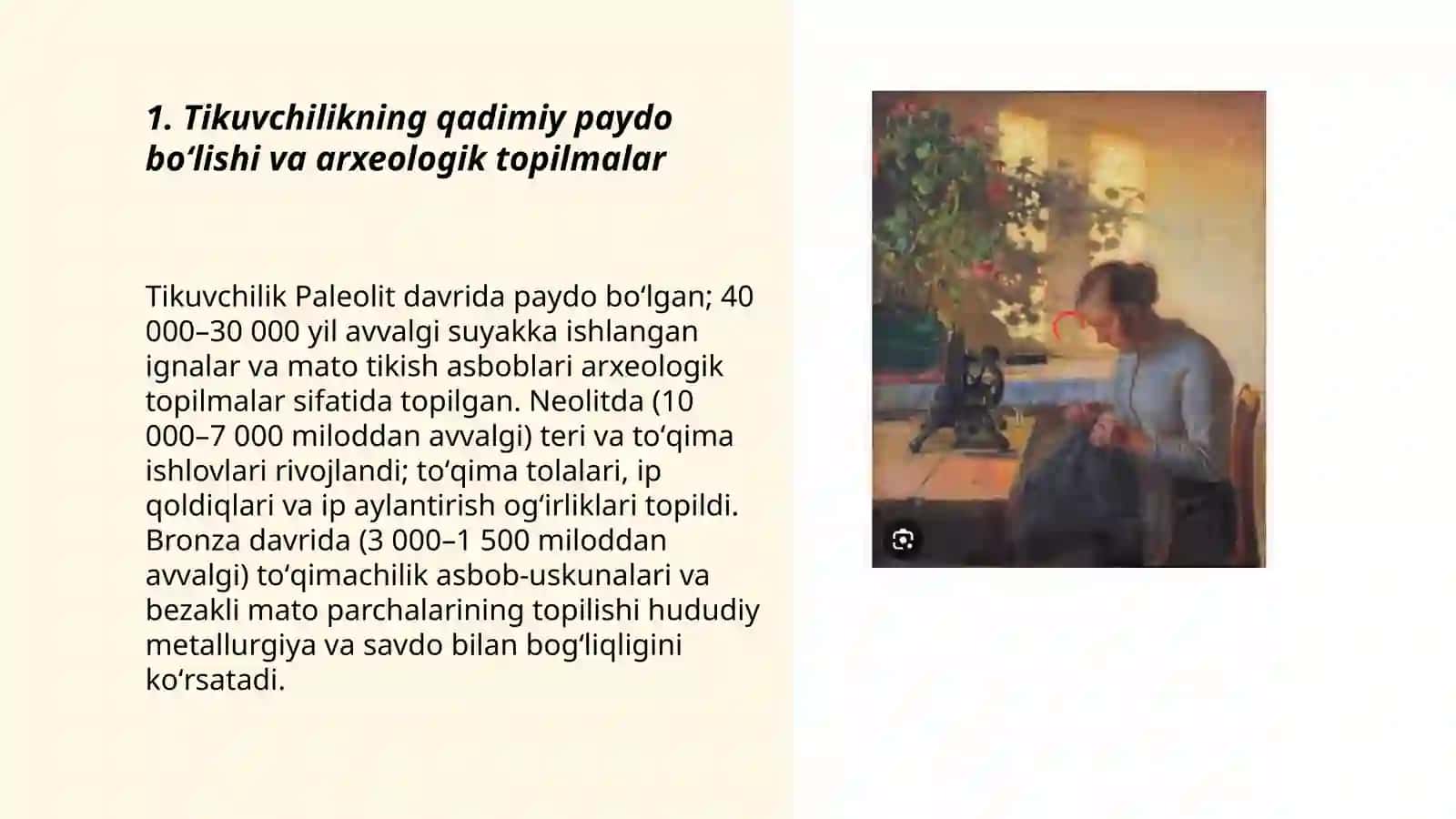 Tikuvchilikning paydo boʻlish tarixi 3