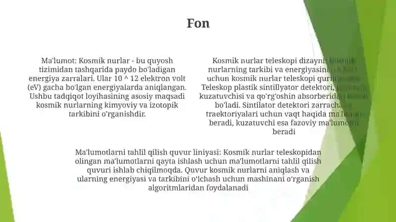 Kosmik Nurlar Tarkibini OʻRganish 3