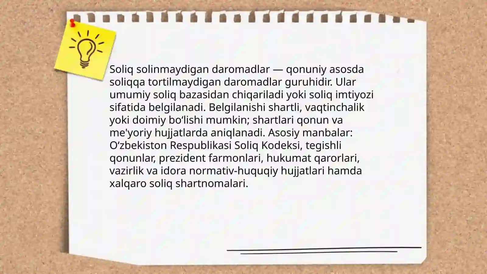 Soliq solinmaydigan daromadlar 3