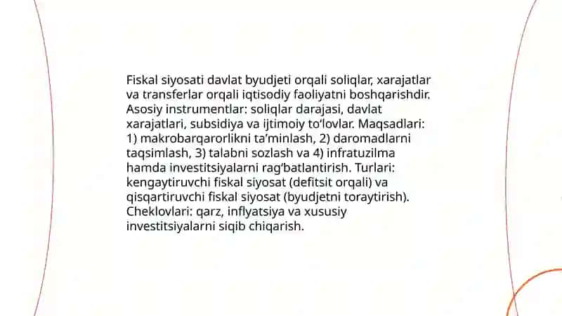 Davlatning iqtisodiy siyosatining turlari 3