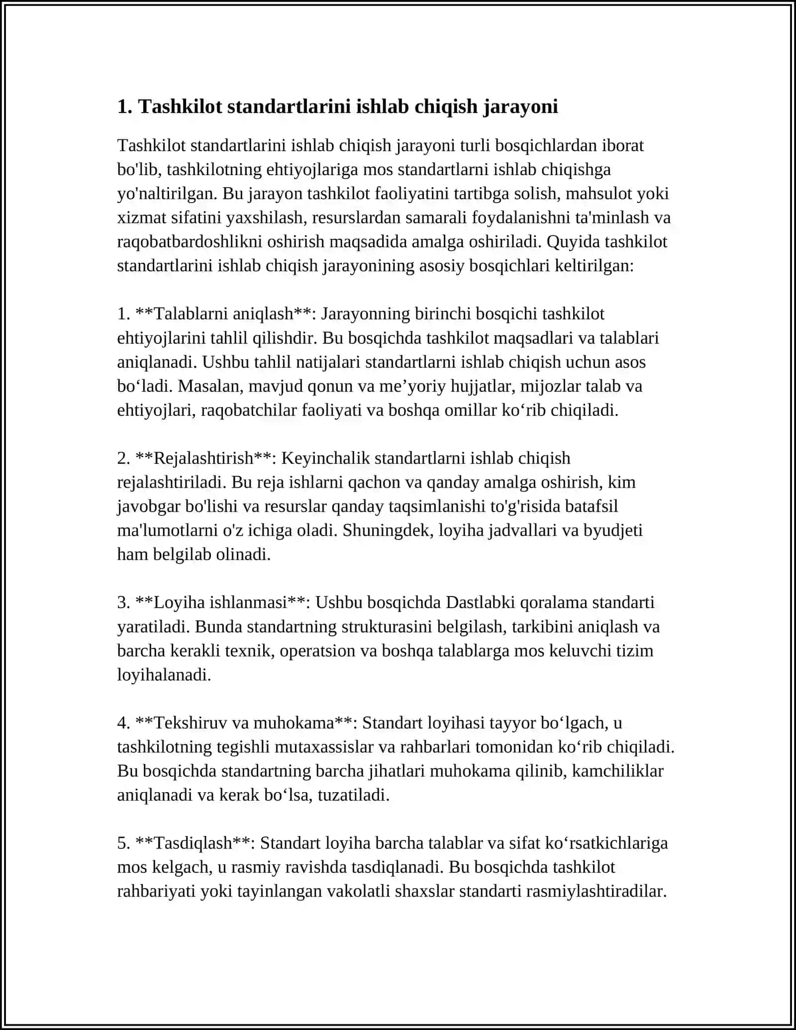 TASHKILOT STANDARTLARINI ISHLAB CHIQISH 3