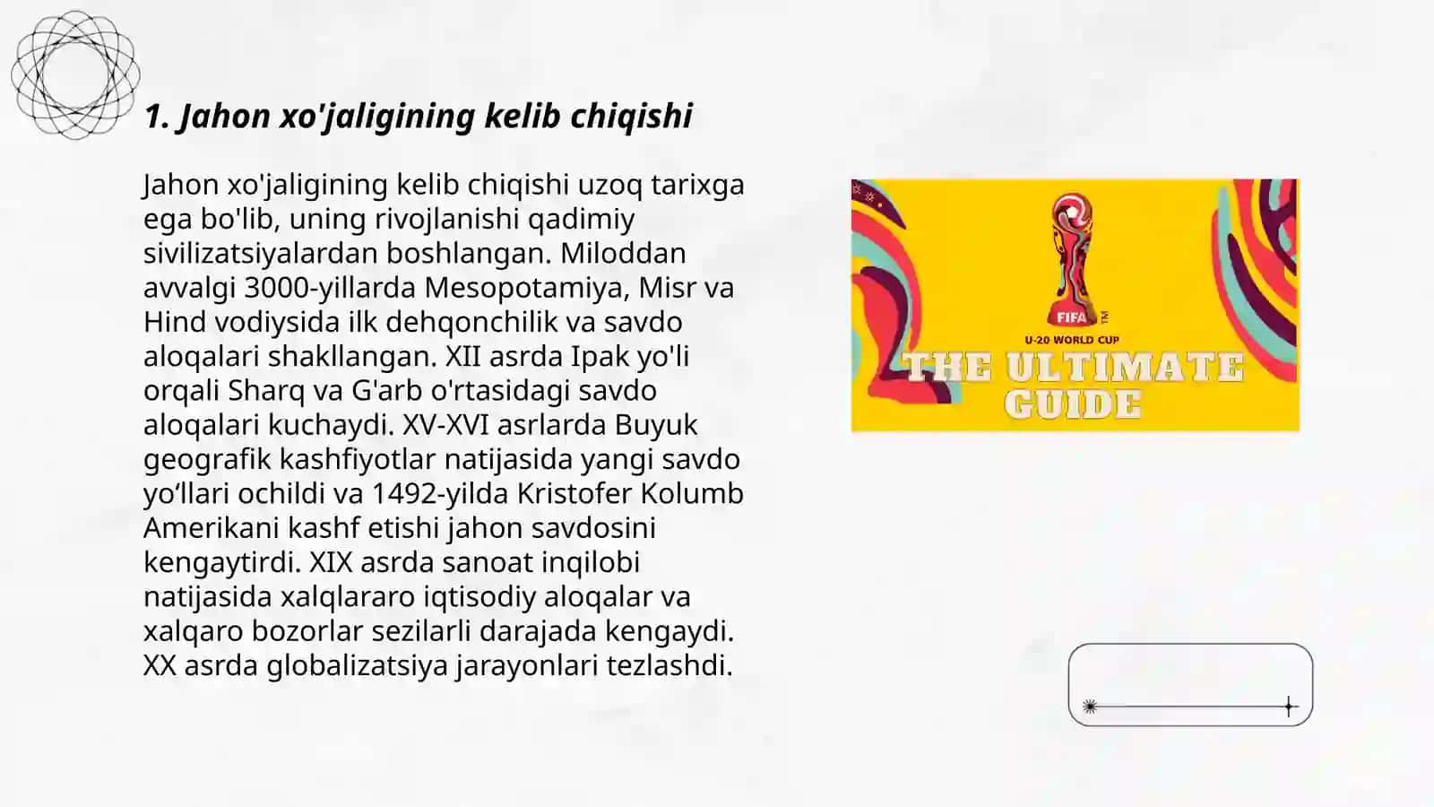 Jahon xo'jaligi va uning evolyutsiyasi 3