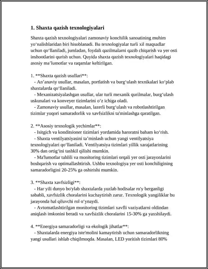 SHAXTA QAZISH TEXNOLOGIYALARI 3