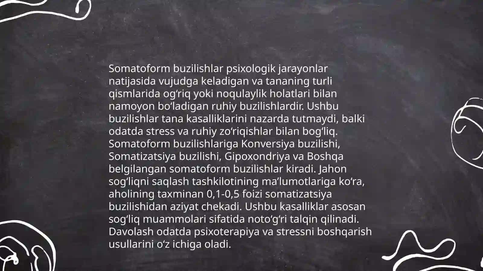 Somatoform buzilishlar tasnifi 3