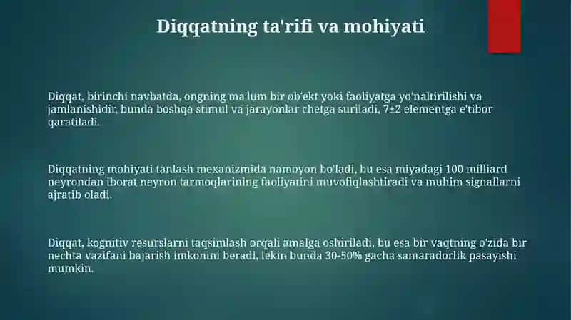 Diqqatning umumiy xususiyatlari 3