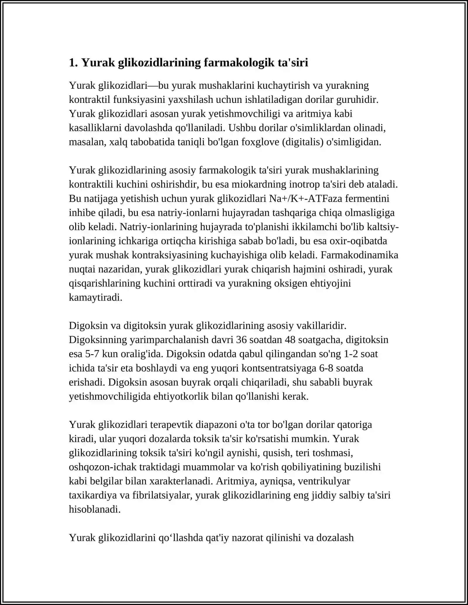 YURAK GLIKOZIDLARINI KLINIK FARMAKOLOGIYASI 3