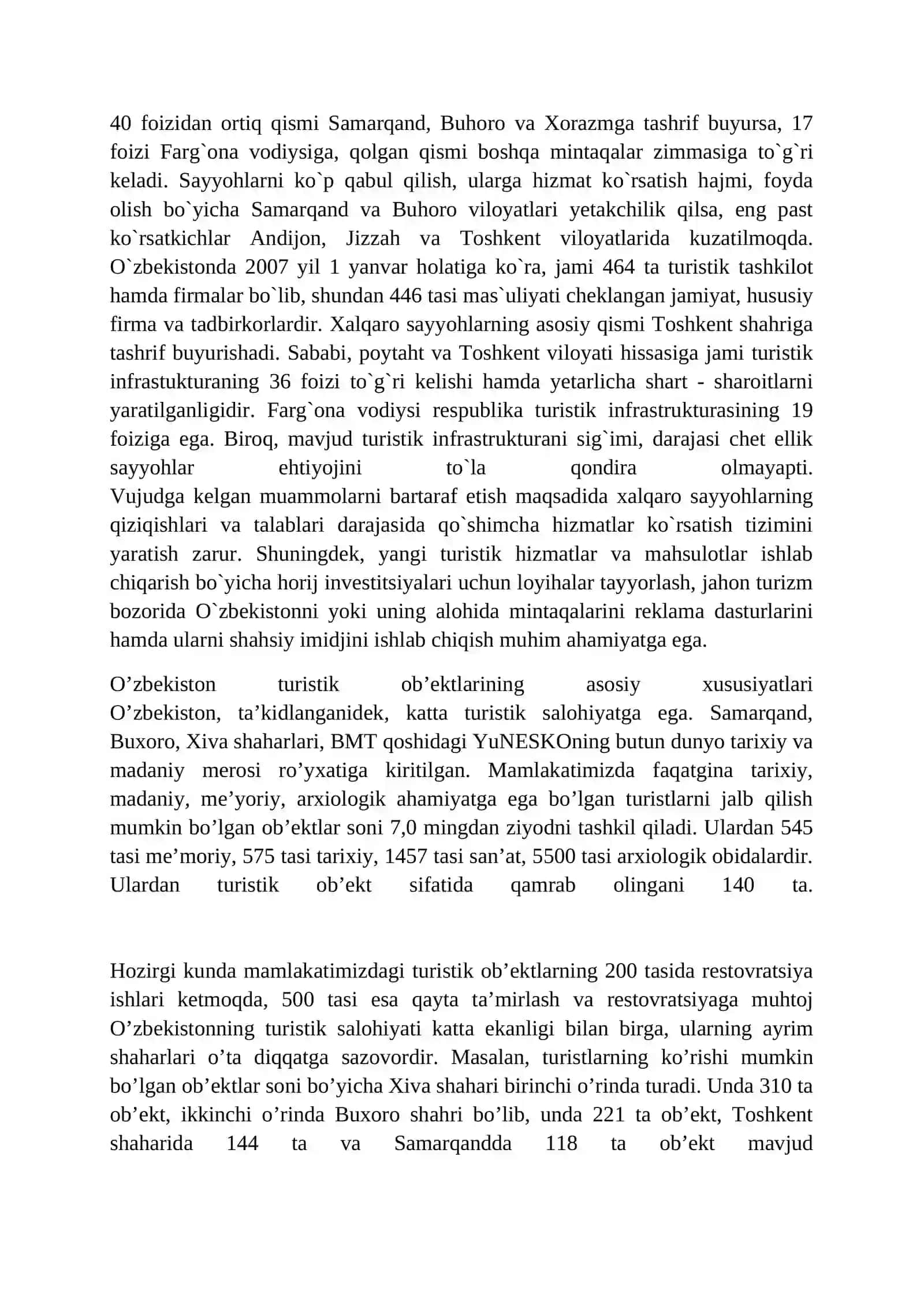 Turizmda kuzatishlar 3
