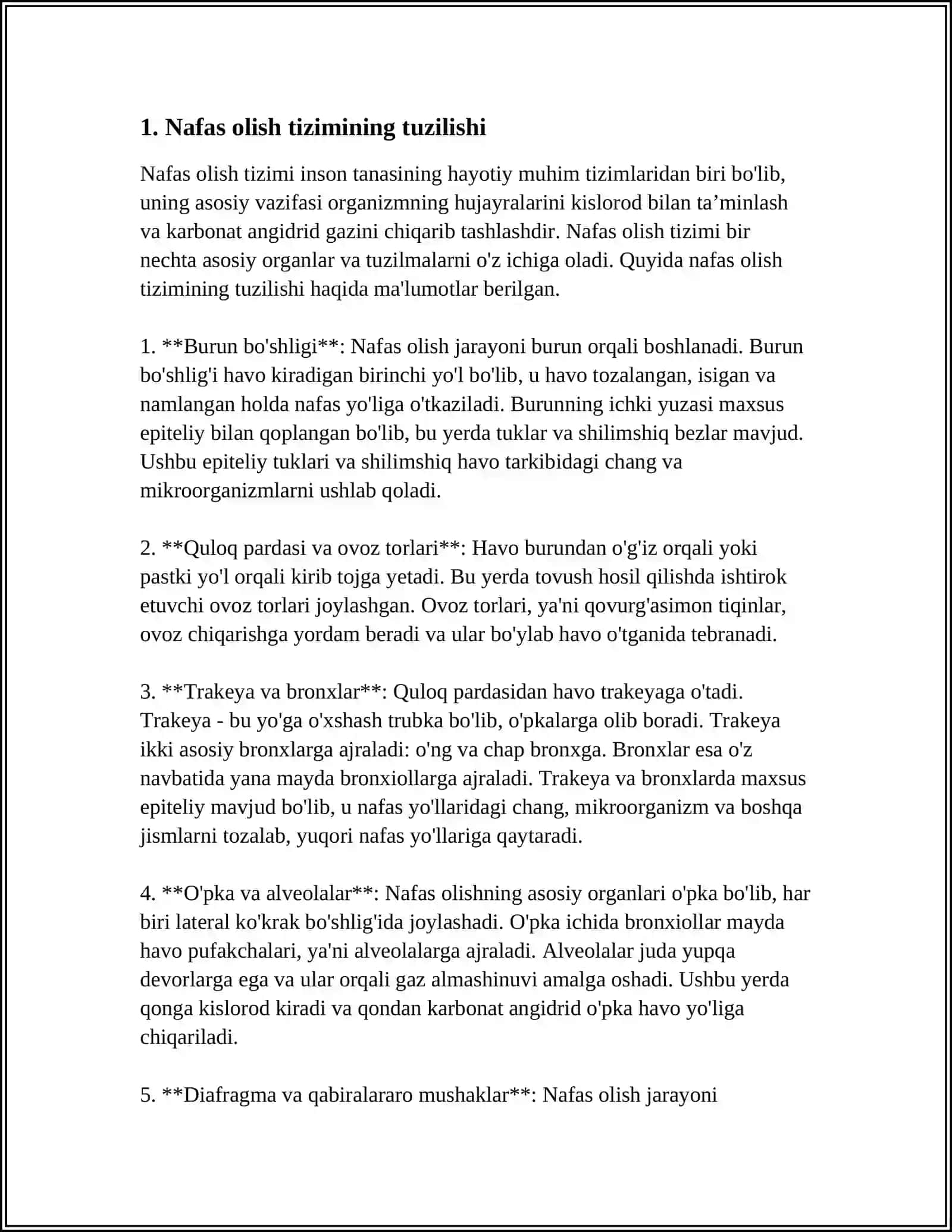 NAFAS SISTEMASI.NAFAS HAQIDA UMUMIY TUSHUNCHA.NAFAS OLISH BOSQICHLARI. NAFAS TIPLARI.O’PKANING TIRIKLIK SIG’IMI.TURLI XIL BOSIMLI SHAROITDA NAFAS OLISH 3