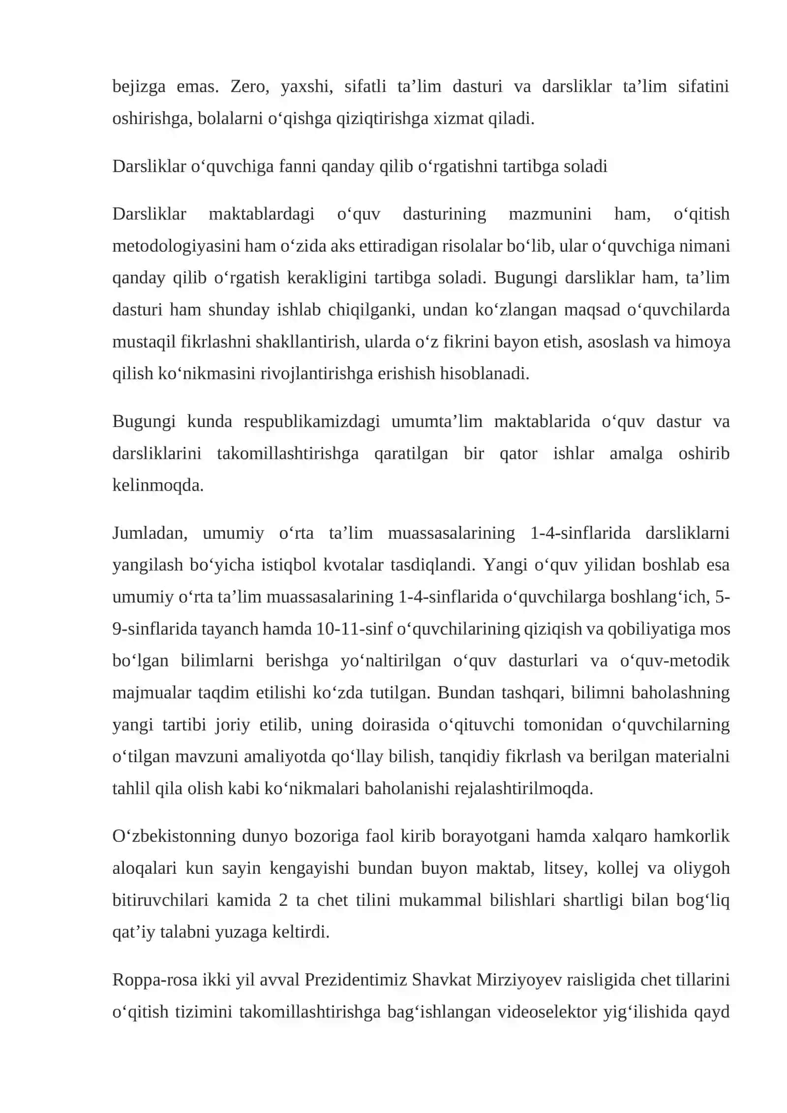 Zamonaviy maktab darsliklariga qo’yiladigan talablar 3