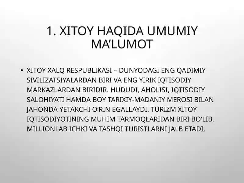 Xitoyning turistik salohiyati 3