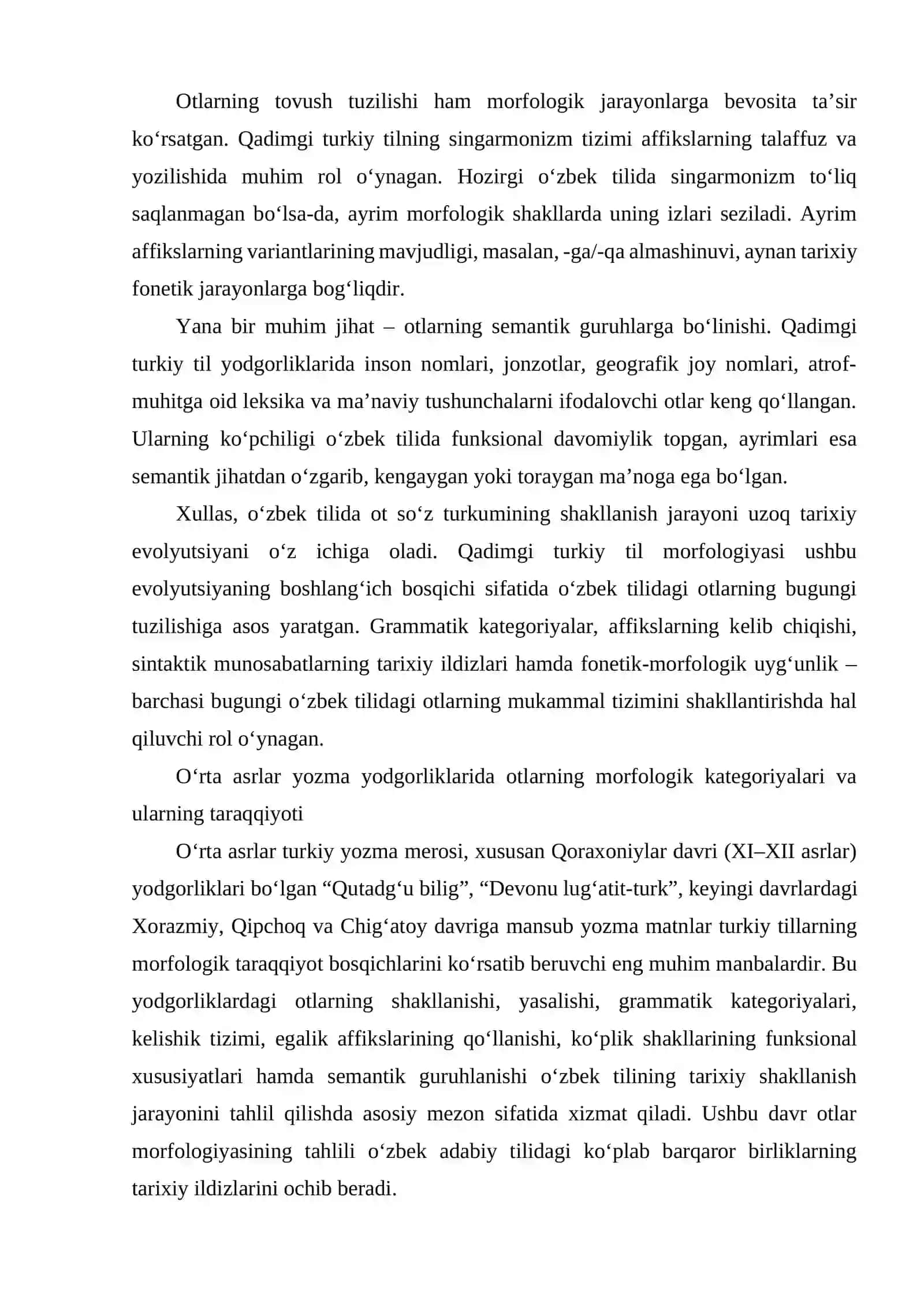 O‘ZBEK TILINING TARIXIY MORFOLOGIYASI OT SO‘Z TURKUMI 3