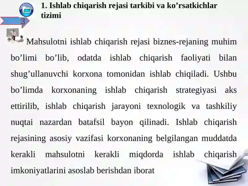 Ishlabchiqarish rejasi 3