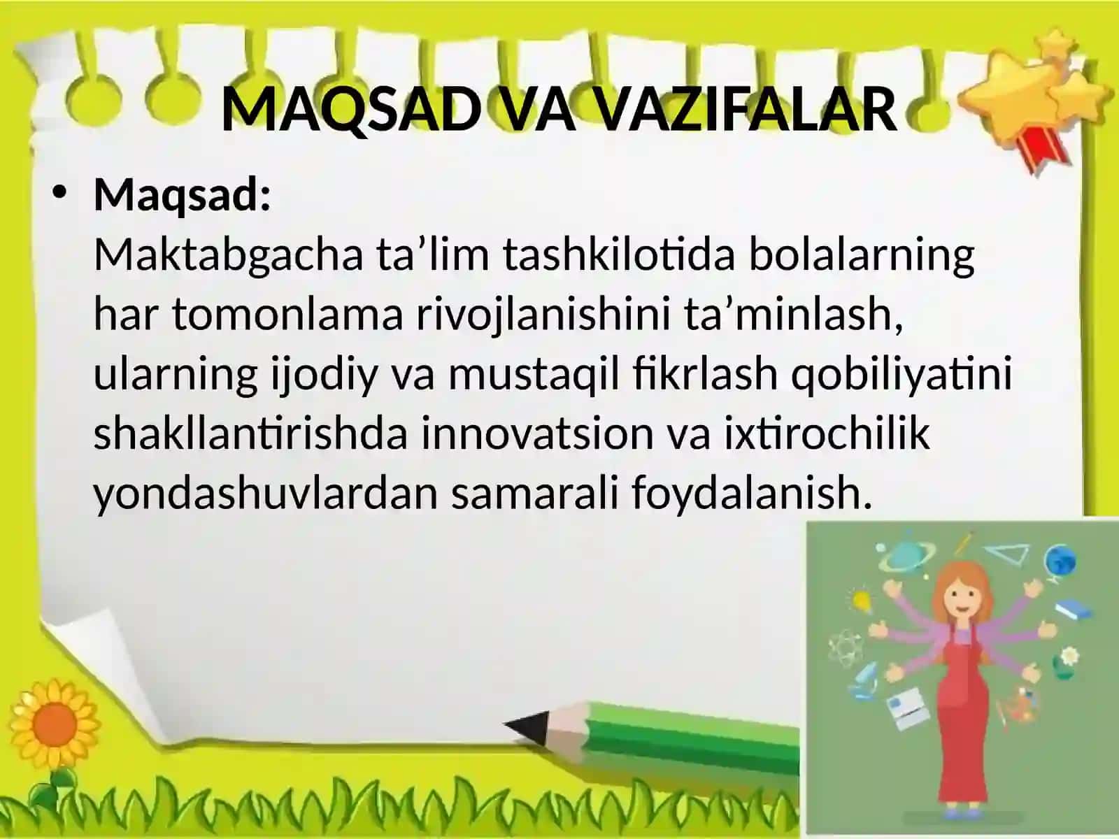 “ENG YAXSHI IJODKOR-IXTIROCHI TARBIYACHI” nominasidatayyorlagan TAQDIMOTI 3