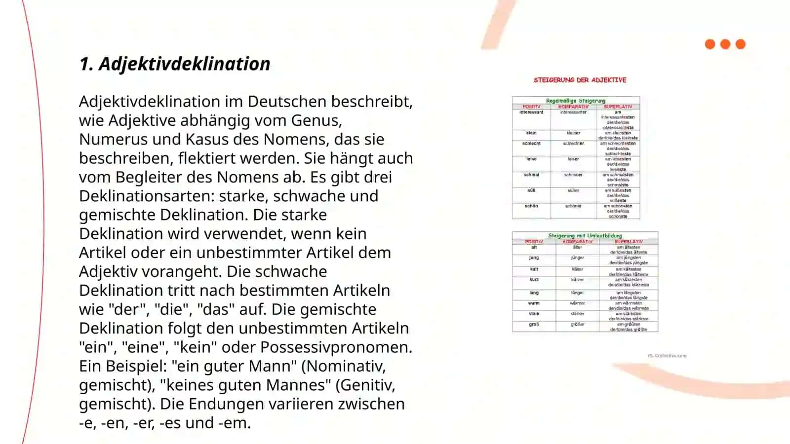 Adjektivdeklination 3