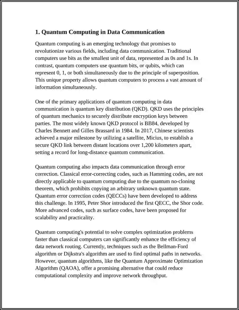 Quantum Computing in Data Communication 3