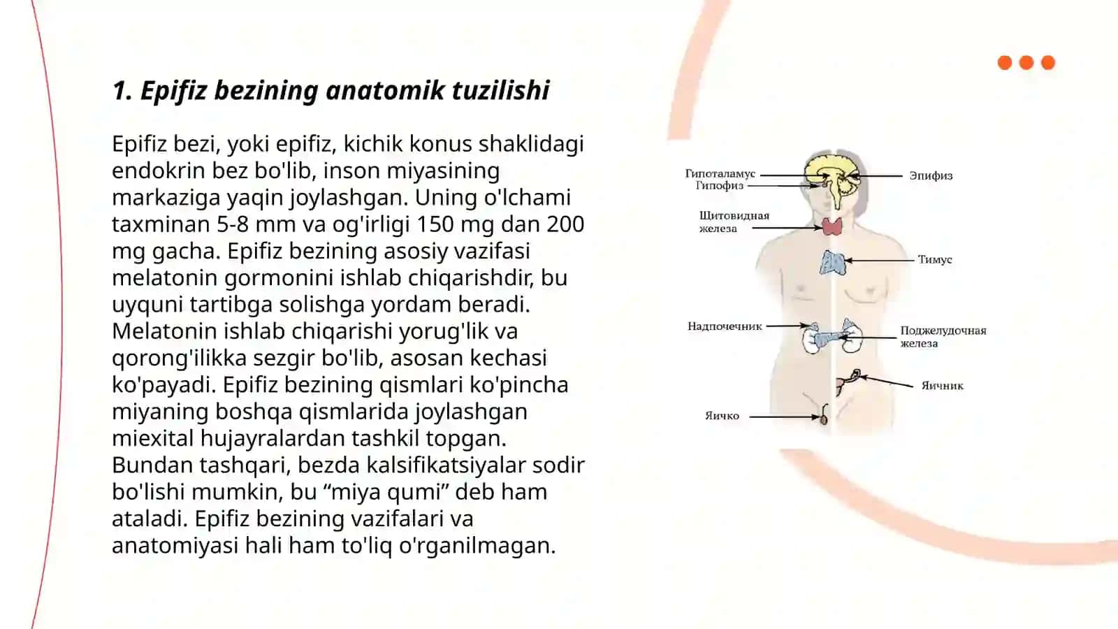 Ichki sekretsiya bezlari tekshirish usullari.Epifiz 3