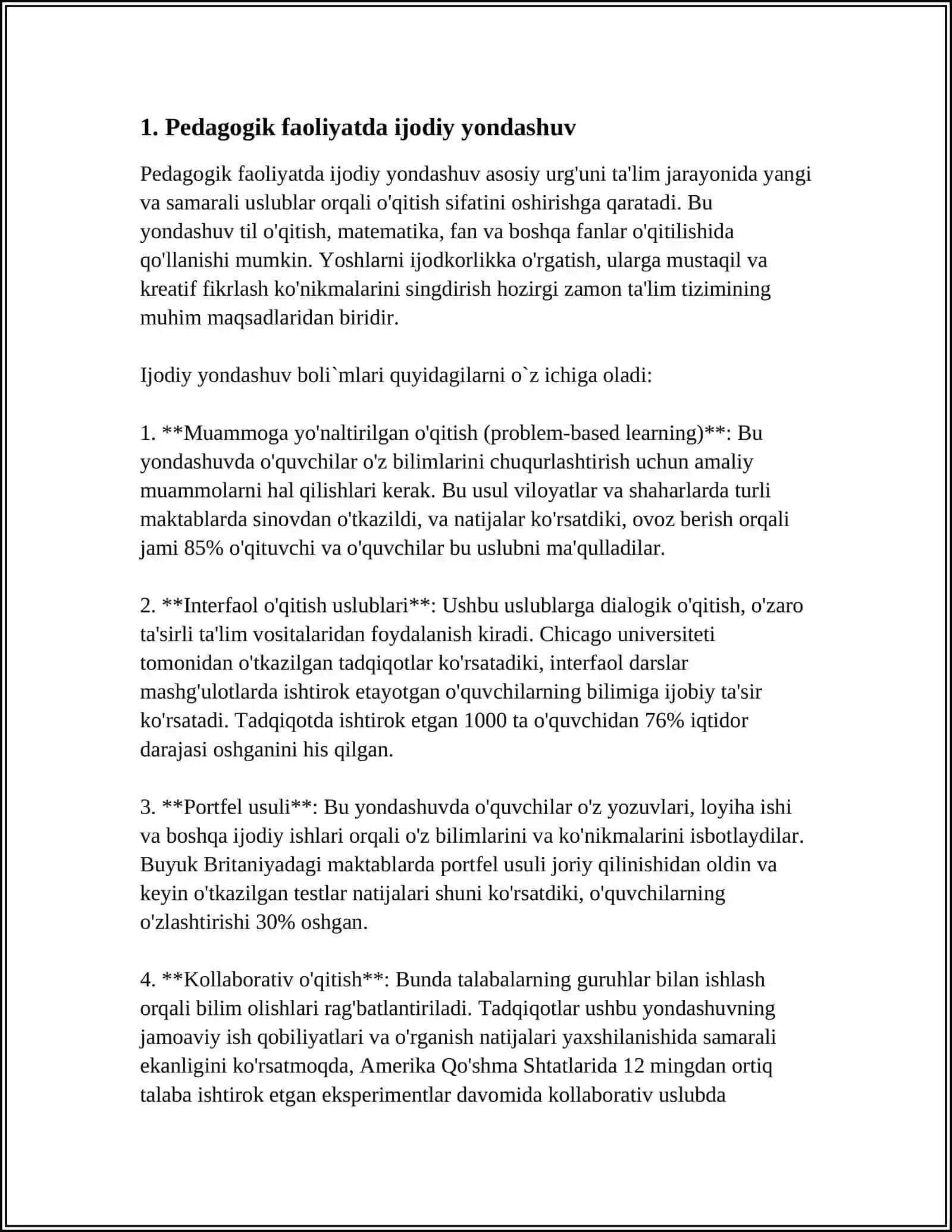 PEDAGOGIK FAOLIYAT IJODIY JARAYON SIFATIDA 3