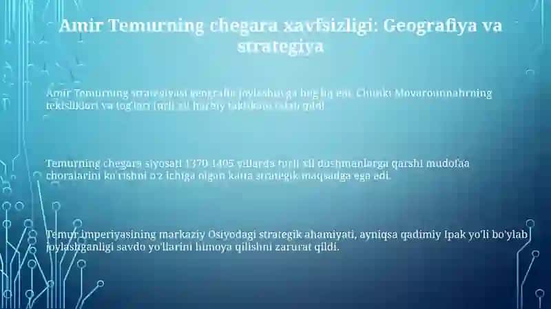 Amir Temur chegara mustahkamligi 3