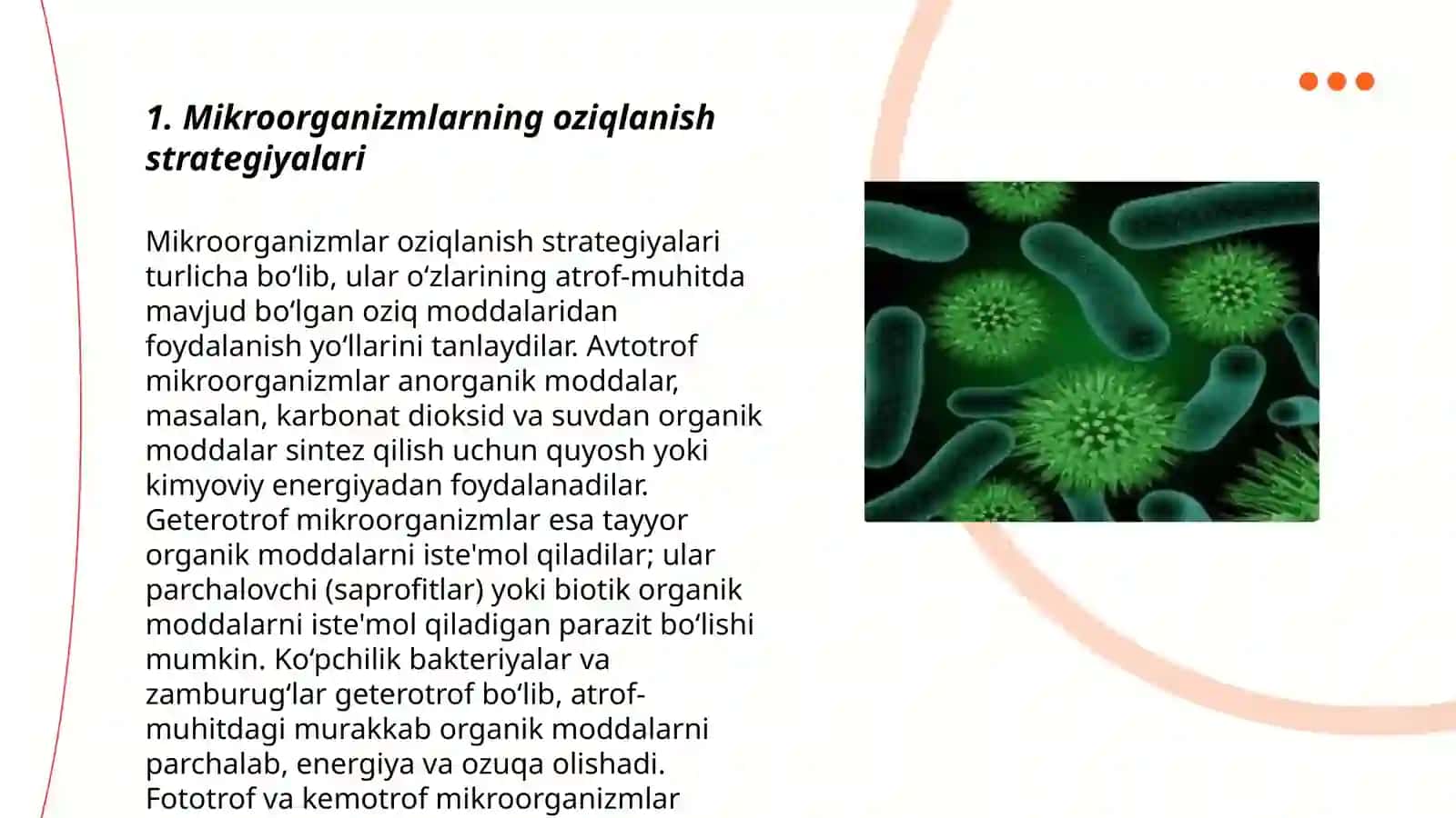 Mikroorganizmlarning oziqlanish xillari 3