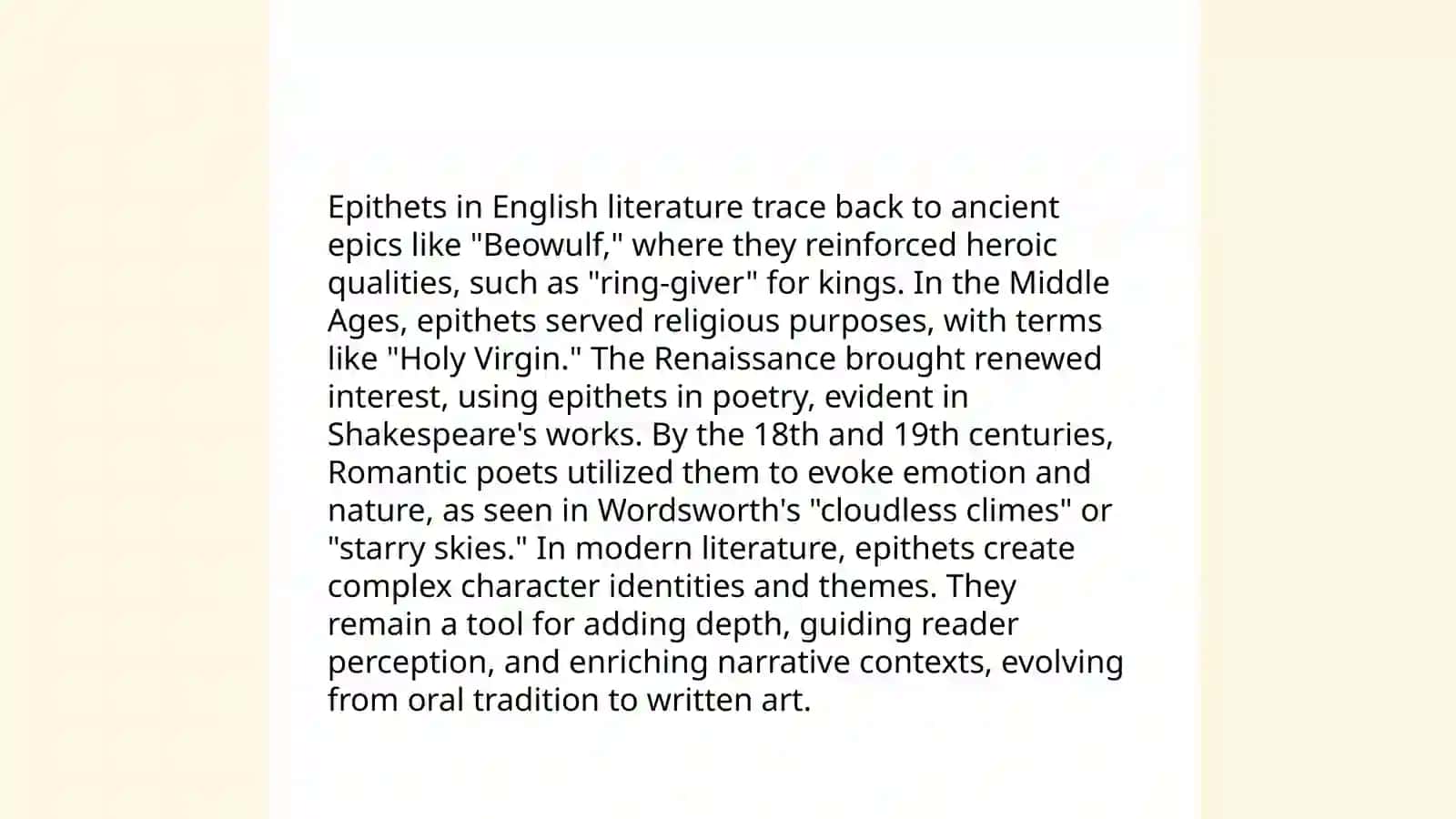Comparative study of epithet 3
