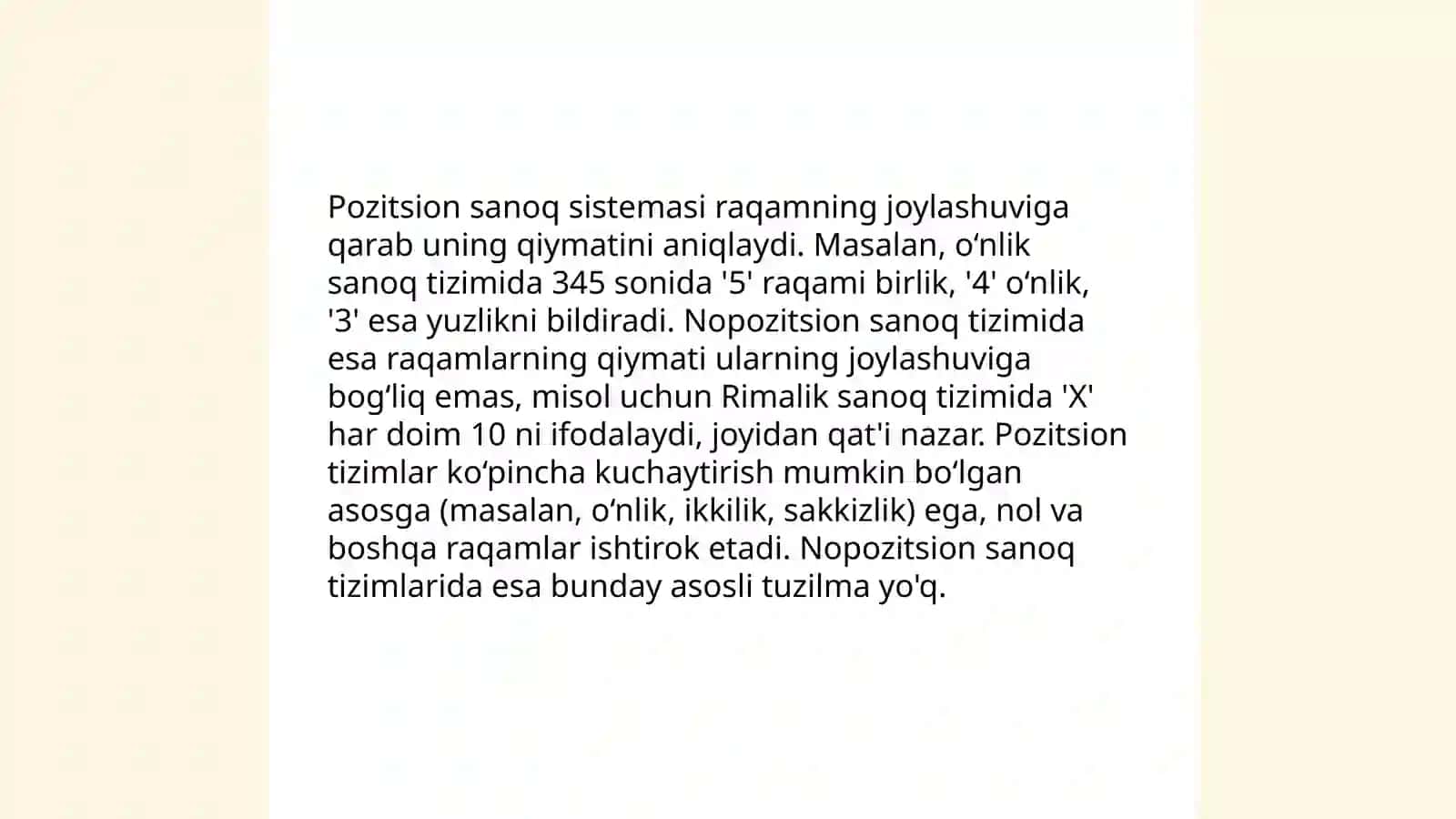 Pozitsion va Nopozitsion Sanoq Sistemalari 3