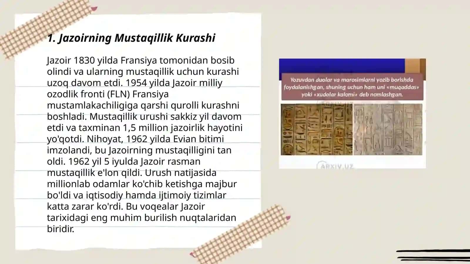 Jazoir davlati siyosati va madaniyati 3