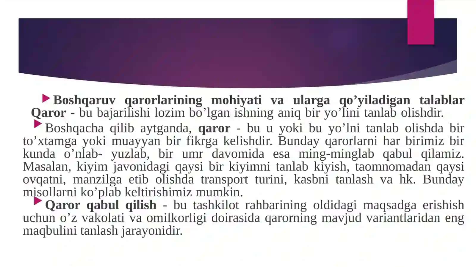 Boshqaruv qarorlari 3