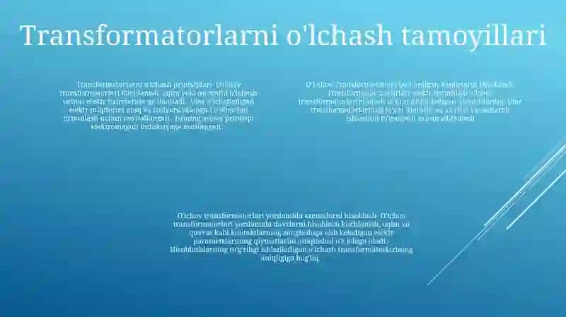 O'Lchov Transformatorlari Qo'Lanilgan Zanjirlarni Hisoblash 3