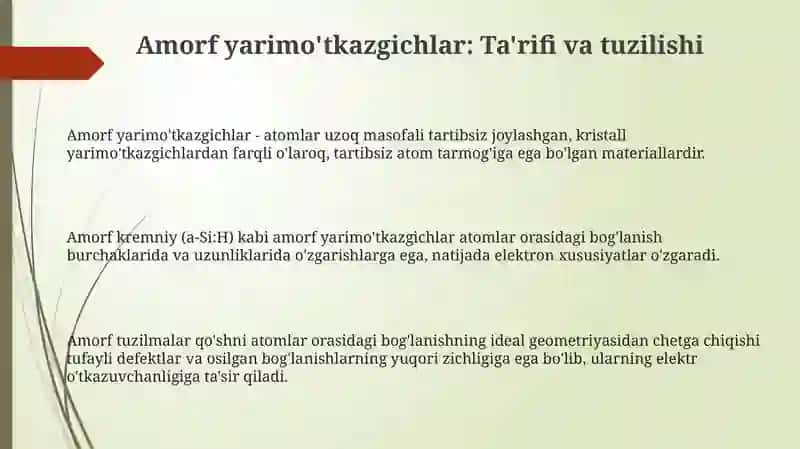 Amorf yarimo'tkazgichlar 3
