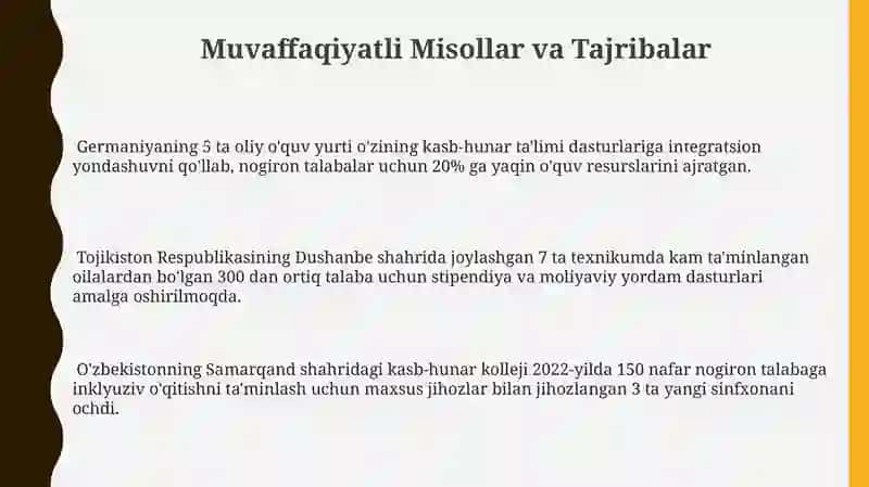 Muvaffaqiyatli Misollar va Tajribalar 3