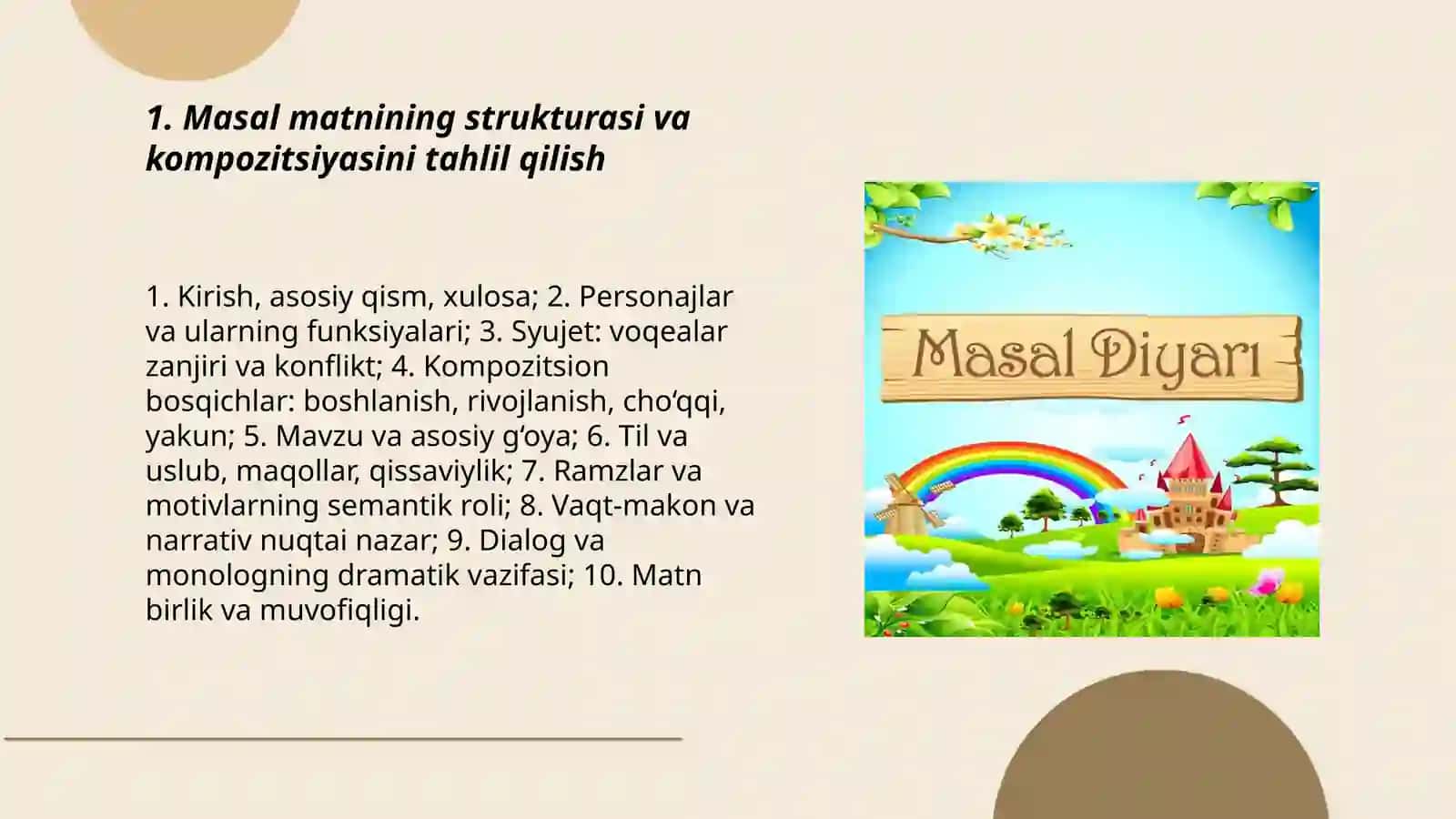Masal matni tahlili 3