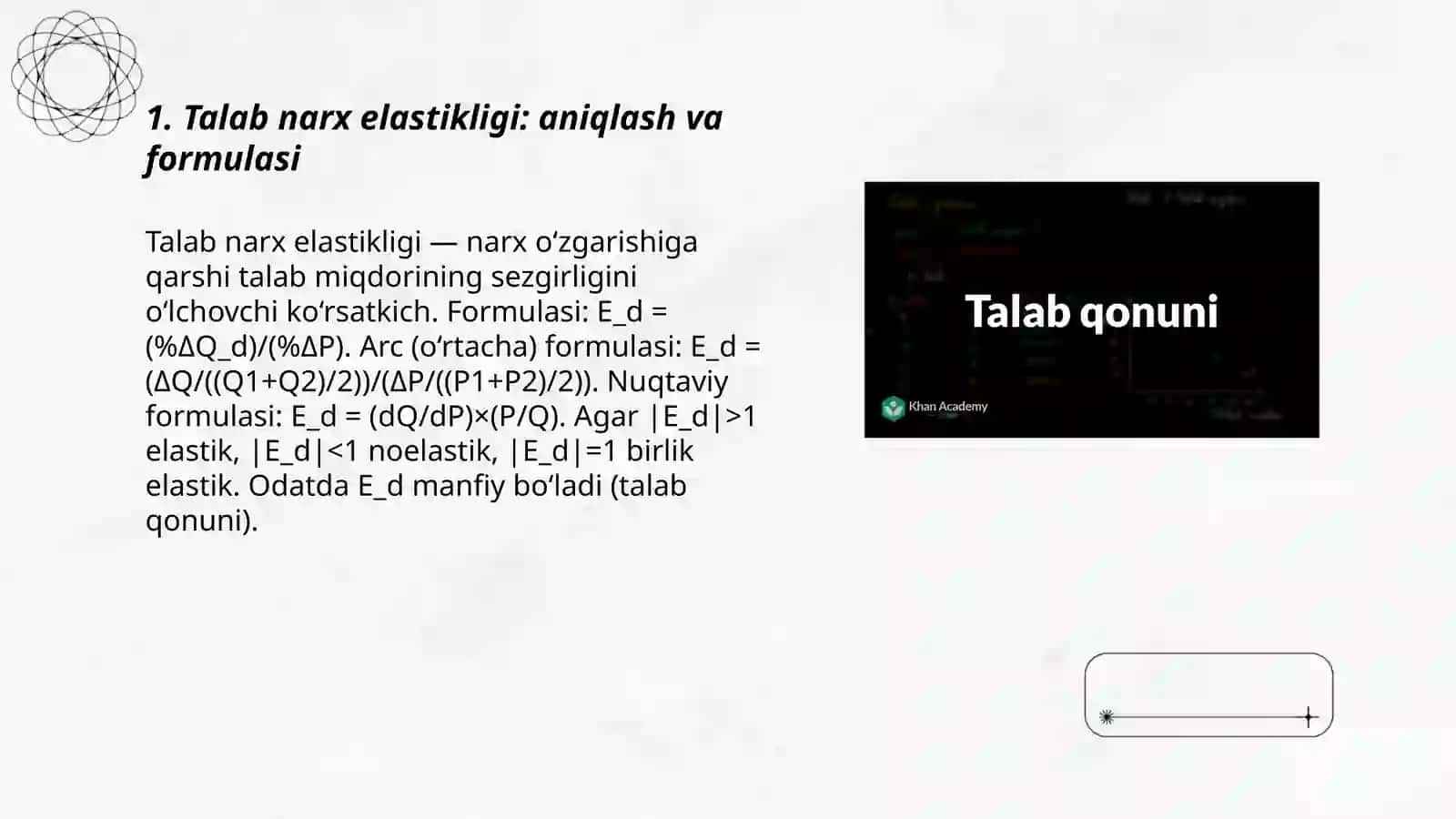 Talab narx elastikligi 3