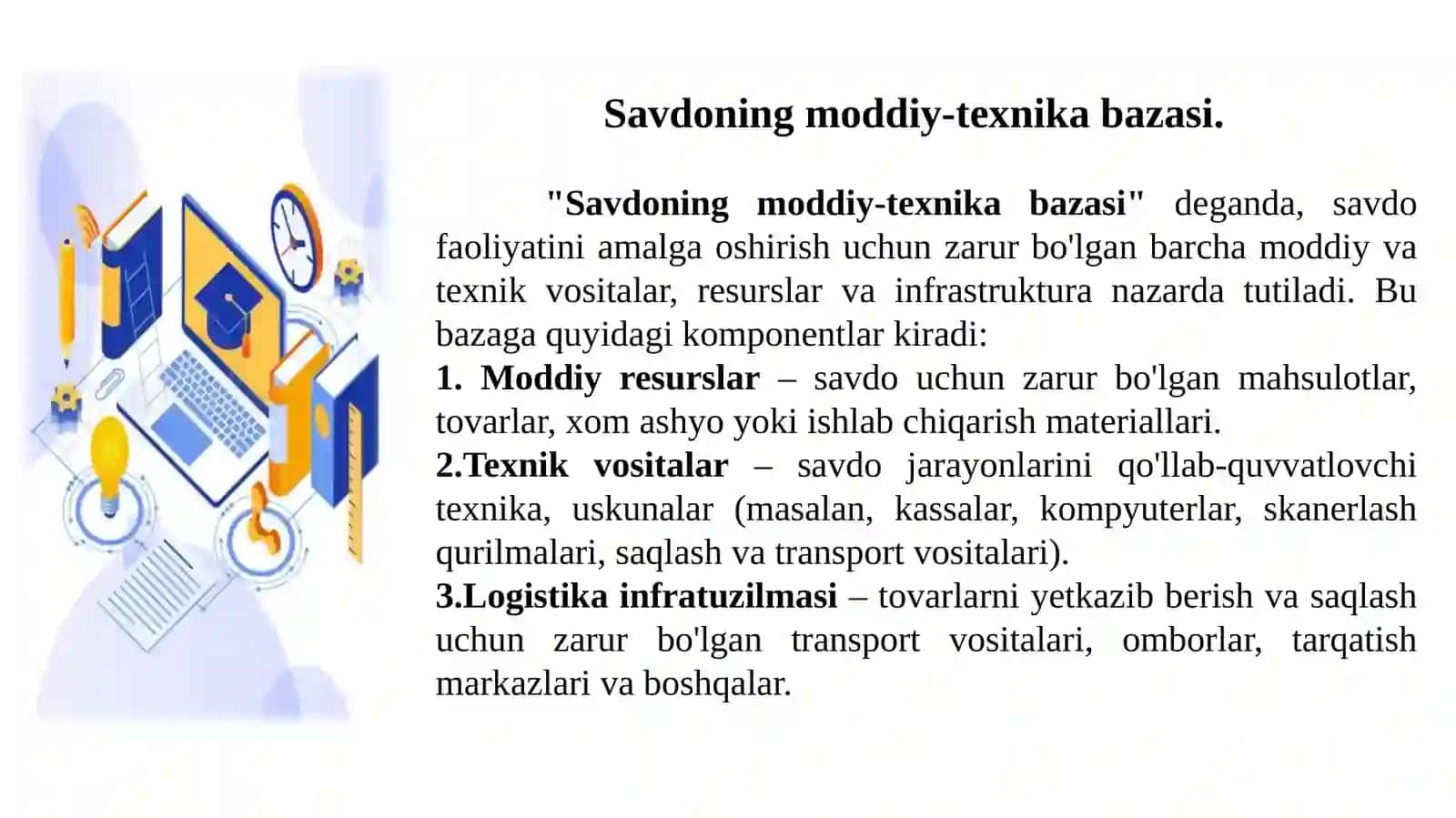 Savdo korxonalarining moddiy-texnika bazasi 3