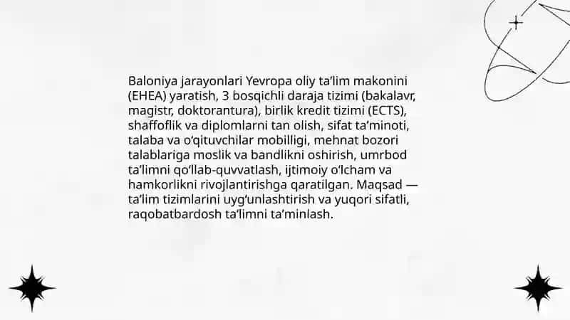 Baloniya jarayonlari: asosiy tamoyillar va maqsadlar 3