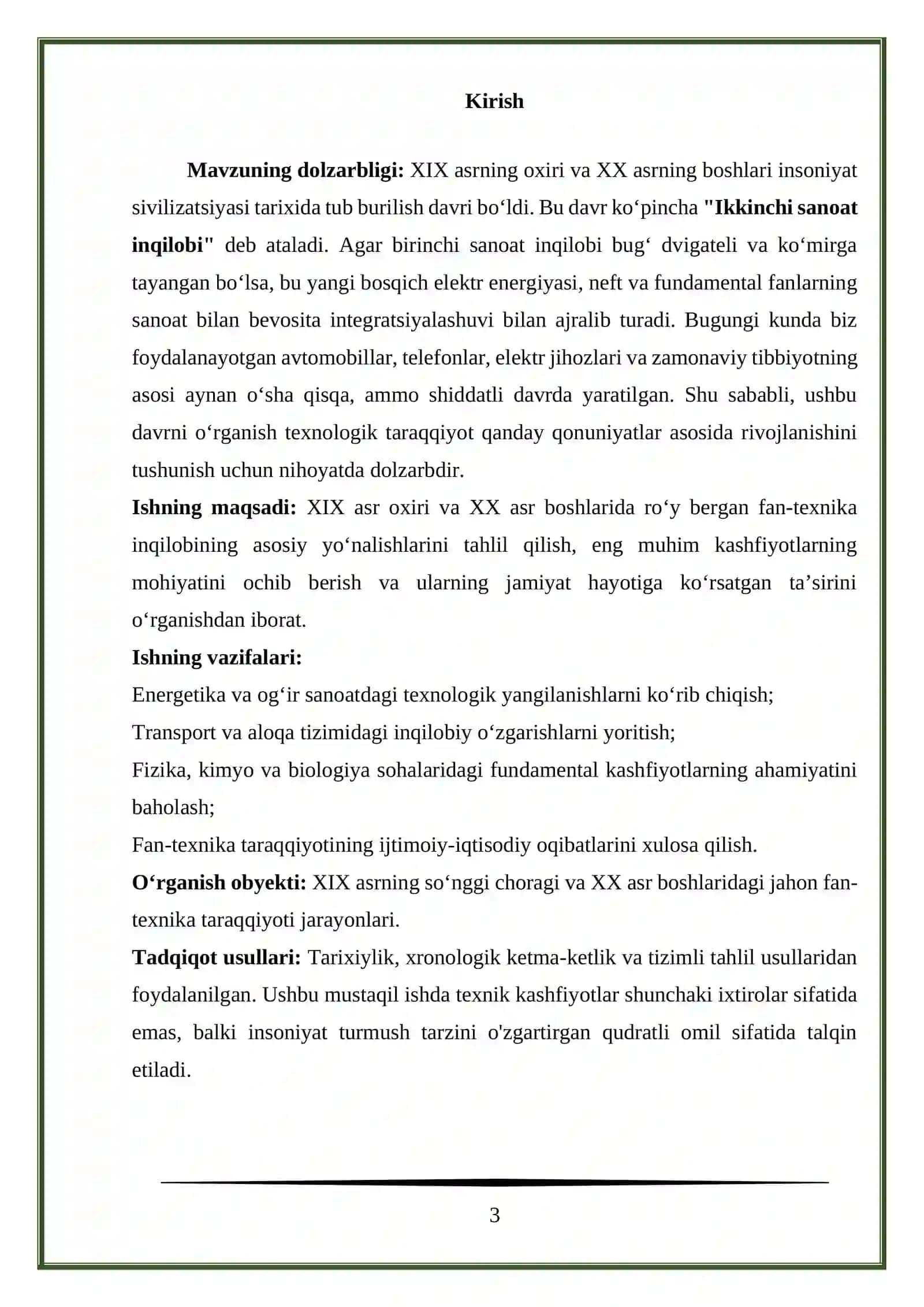 “19- asr oxiri 20- asr boshlarida fan texnika inqilobi” 3
