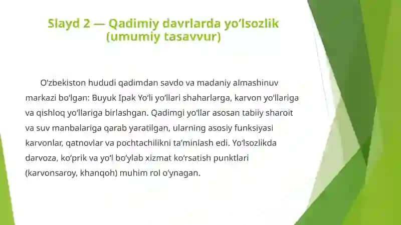 O‘zbekistonda yo‘l qurilishi tarixini tahlil qilish 3