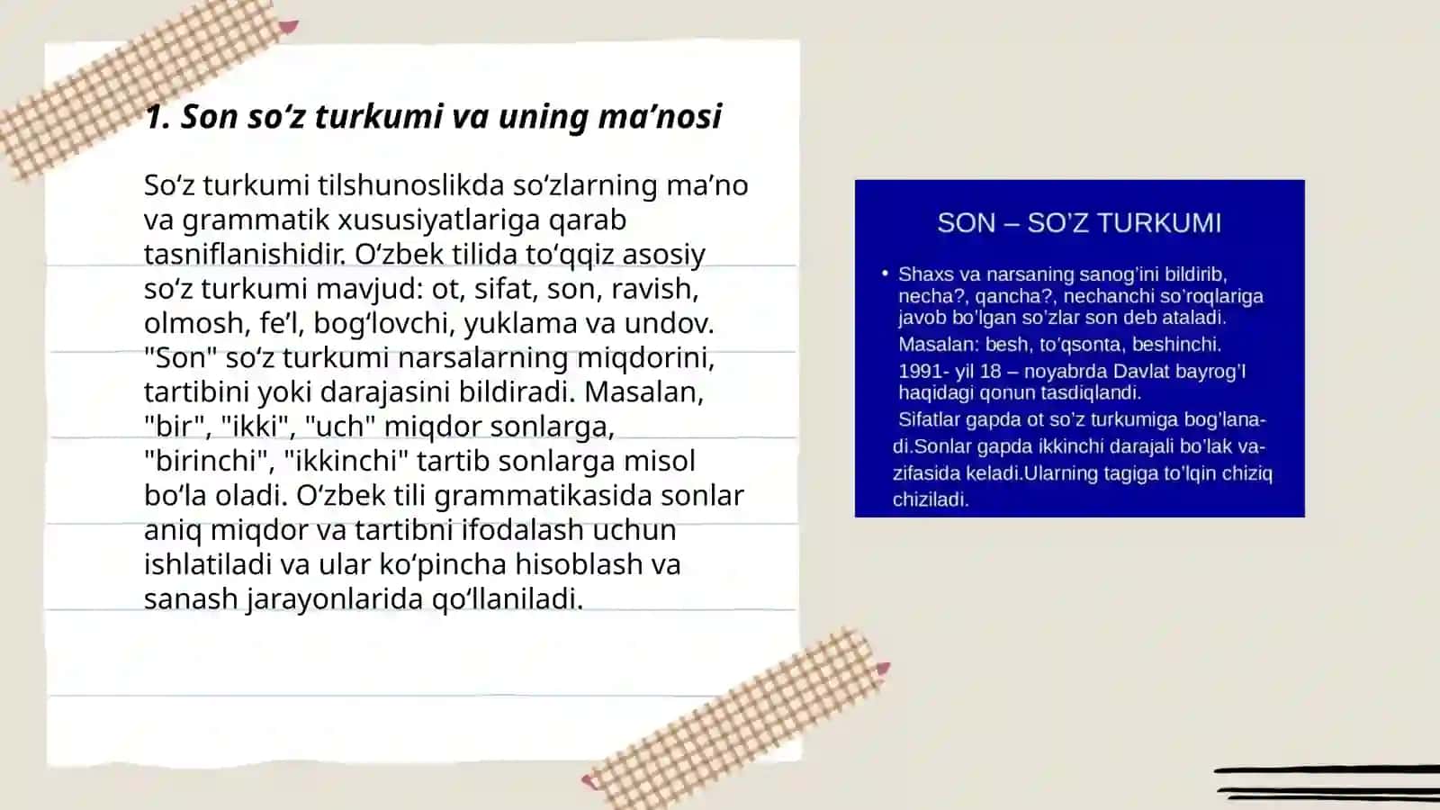Son so‘z turkumi va uning maʼnosi 3