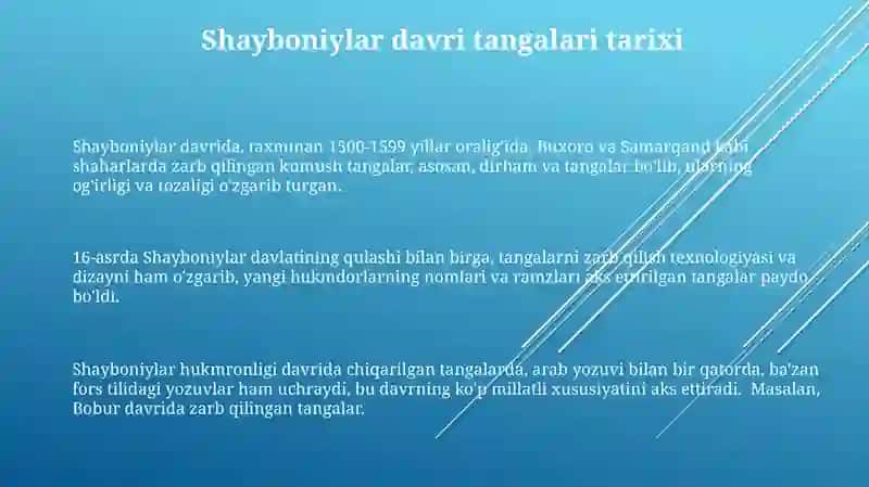 Shayboniylar davri tangalari 3
